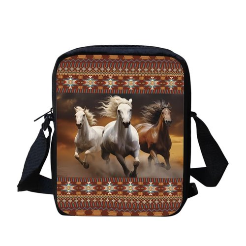 GIFTPUZZ Horse Pattern Belt Bag for Women Men Crossbody Bag with Adjustable Strap Small Sling Backpack Chest Bag Daypack for Outdoors Hiking Traveling