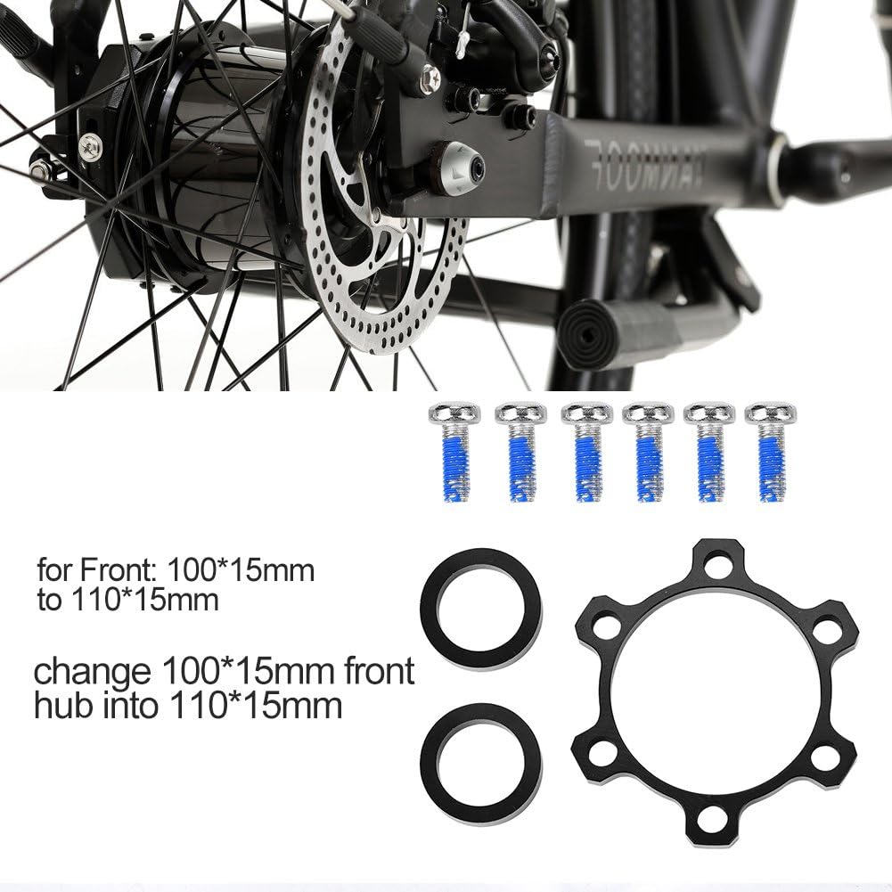 Alloy Bike Hub Adapter Conversion Front 100 * 15 to 110 * 15 - Rear 142 * 12 to 148 * 12 Freewheel Threaded Hubs Adaptor Disc Brake Rotor Bolts