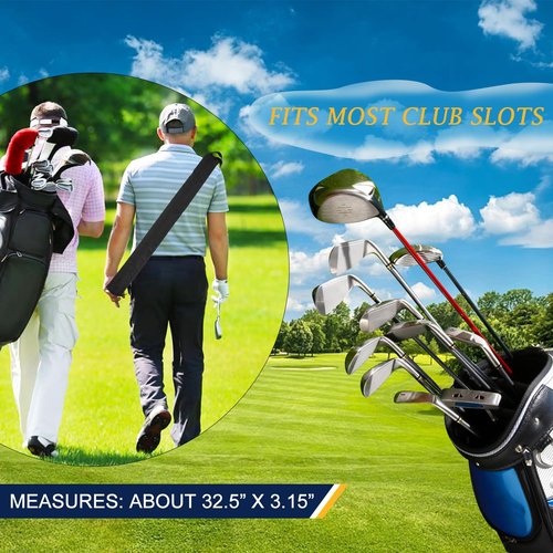 Super Large Golf Beer Sleeve for Golf Bag with 7 Reusable Cold Packs - L-Size: 7 Cans Golf Cooler Bag - Great Golf Gift - Golf Bag Beer Cooler Sleeve - Beer Holder Sling Keeps Beverages Cold