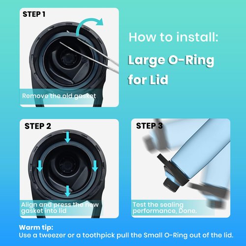 BOSORIO 3 Sets Gaskets Compatible with Camelbak Chute Mag Water Bottle 20oz 25oz 32oz 50oz, Replacement Rubber Seal Part for Magnetic Cap Spout Lid