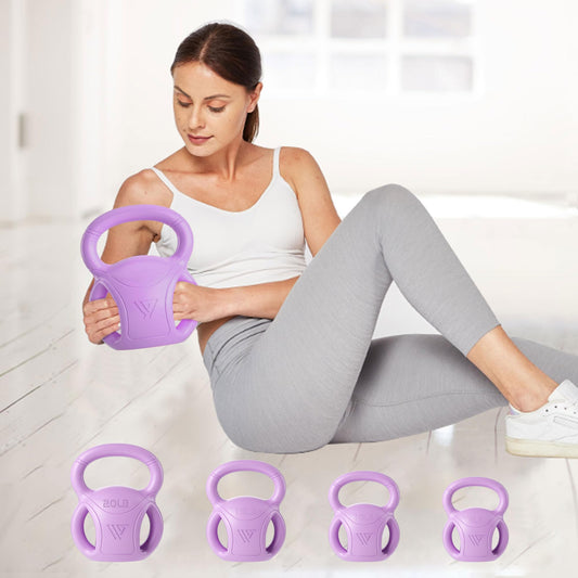 15 lb Kettlebell Weight with Three-handles for Weightlifting, Conditioning and Core Training for Women Men Home Gym [Purple]