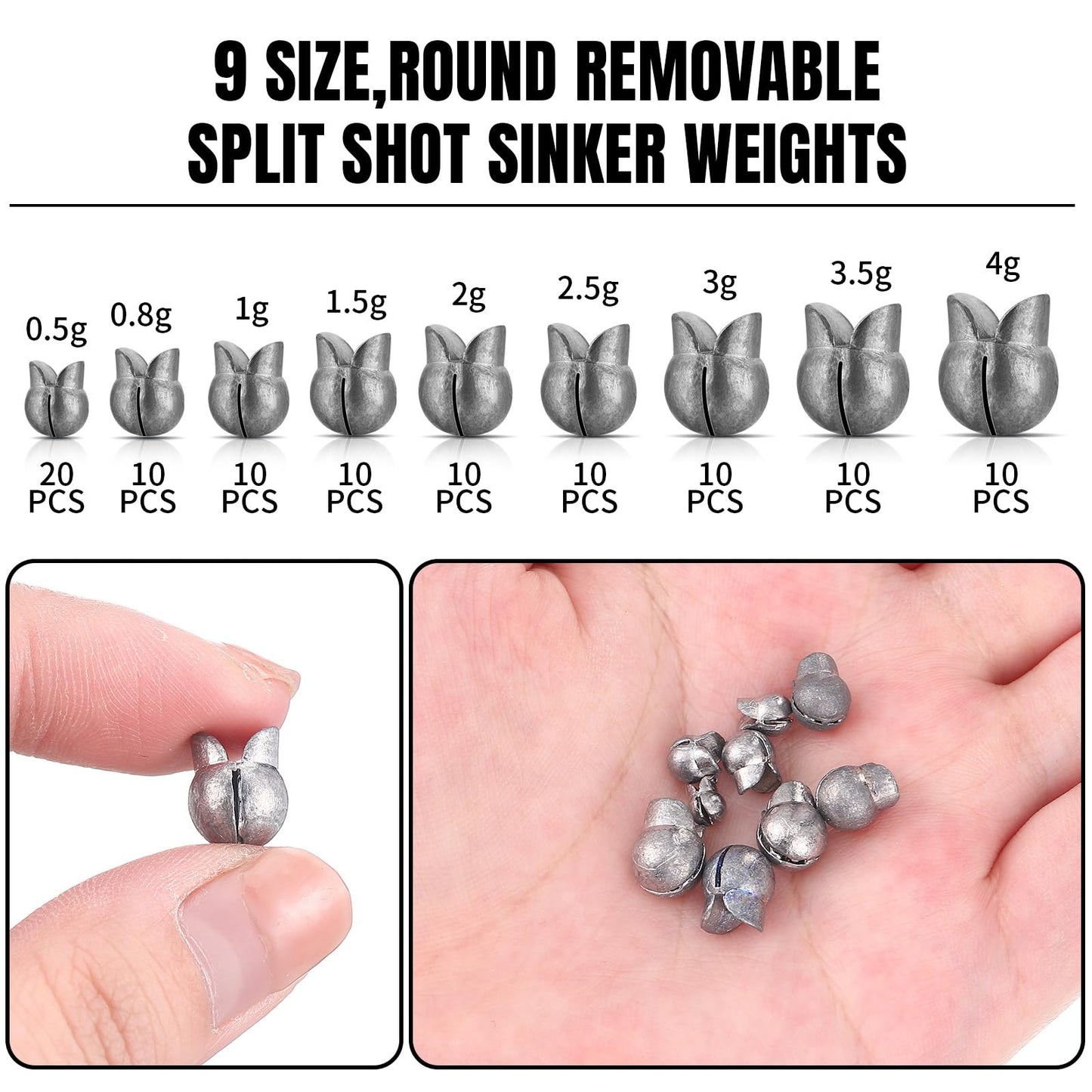 JellyArch 800 Pcs Fishing Accessories Kit Includes 700 Pcs 14 Sizes Carbon Steel Fishing Hooks 100 Pcs 9 Weights Removable Split Shot Sinker Circle Hooks Saltwater Fishing Sinkers and Weights with Box