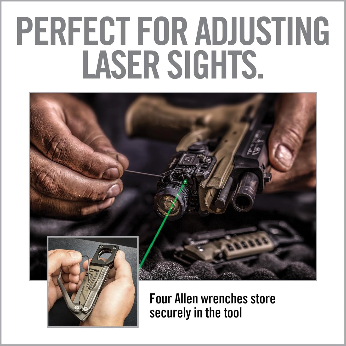 Real Avid Pistol Tool for Gun Maintenance | 19 in 1 Pistol Multitool & Handgun Utility Tool for Striker Fired & 1911 Platforms, Includes 1911 Bushing Wrench, Tanto Knife & Laser Sights Adjusters