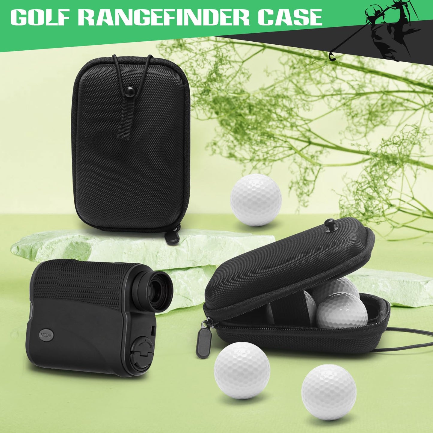 Anglekai Golf Rangefinder Hard Shell Case, Hard Golf Rangefinder Case Universal Range Finder Carry Bag for Most Rangefinders (Black)