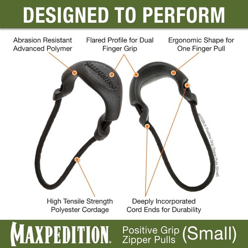 Maxpedition Small Zipper Pulls (6 Pack), Black
