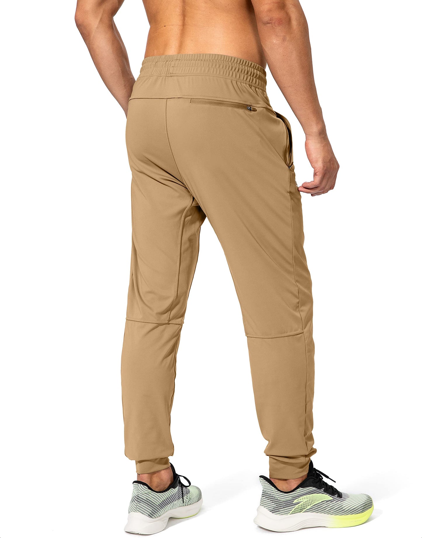G Gradual Men's Sweatpants with Zipper Pockets Athletic Pants Traning Track Pants Joggers for Men Soccer, Running, Workout(Dark Khaki,XL)