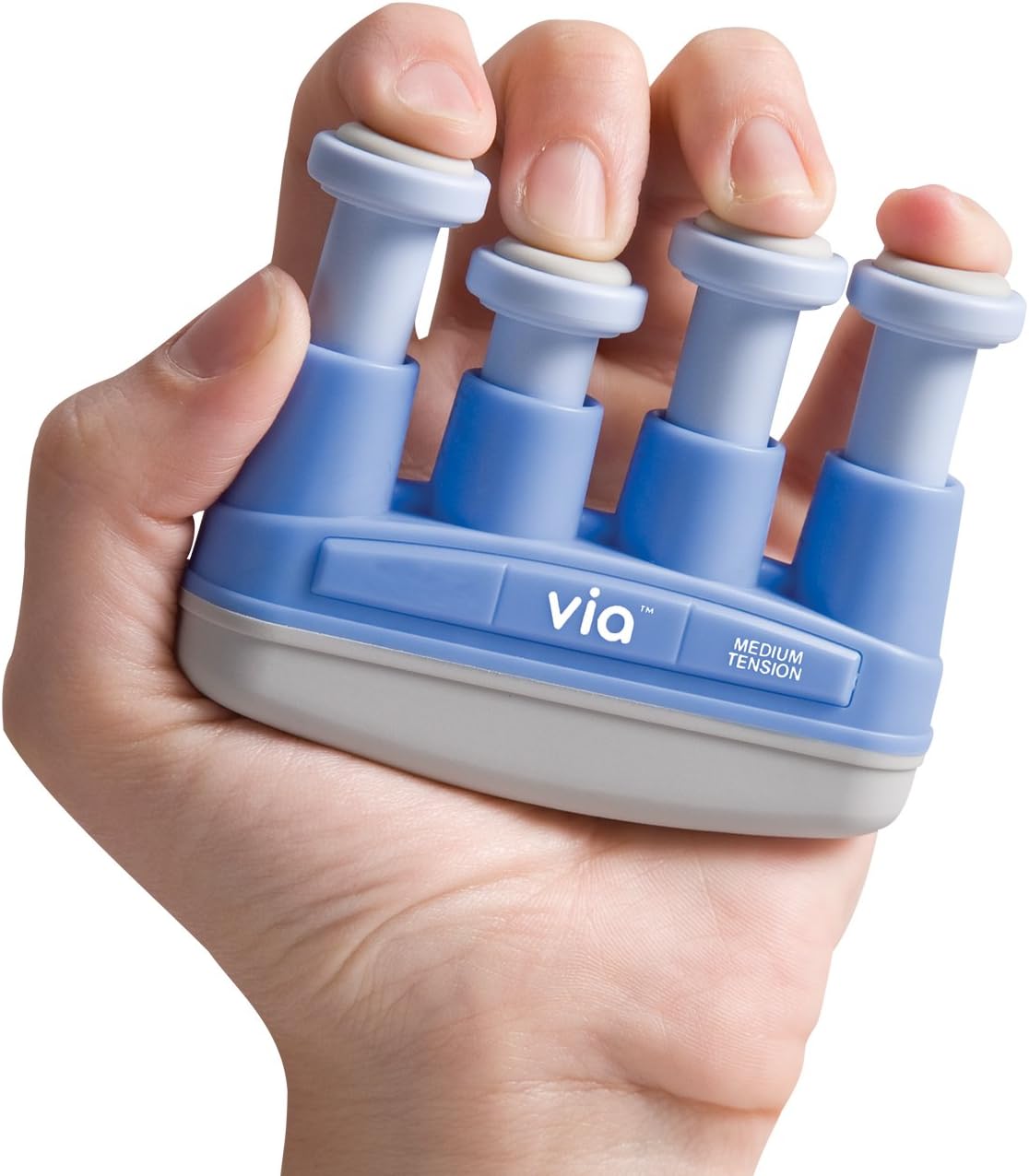 VIA Hand Exerciser, Finger Exerciser (Hand Grip Strengthener), Spring-Loaded, Finger-Piston System, Isolate and Exercise Each Finger