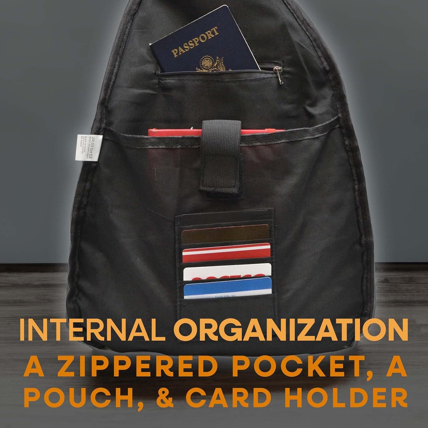 Nupouch Rucksack Pickleball Bag, Anti-Theft Crossbody Sling, USB Charging Connector Port, Backpack, Soho Collection Navy