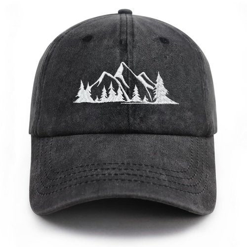 Mountain Hat for Men Women, Funny Adjustable Mountain Baseball Cap Embroidered Cotton Hiking Camping Explore Outdoor Cap Mountain Dad Hat