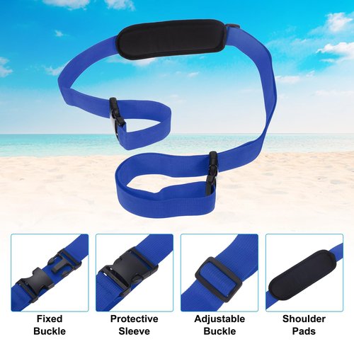 PATIKIL Carrying Beach Chair Straps, 2 Pack Adjustable Beach Chair Straps Shoulder Carrying Straps for Folding Chair Backpack, Dark Blue