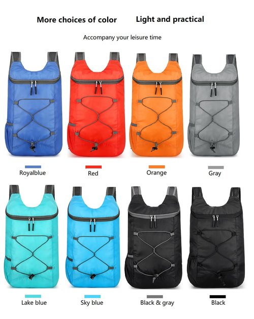 levayhill 16L Lightweight Foldable Hiking-Backpack Small Packable-Daypack For Travel,Ultralight Water-Resistant Gym Bag Men Women Easy Carry-on (Black&Gray)