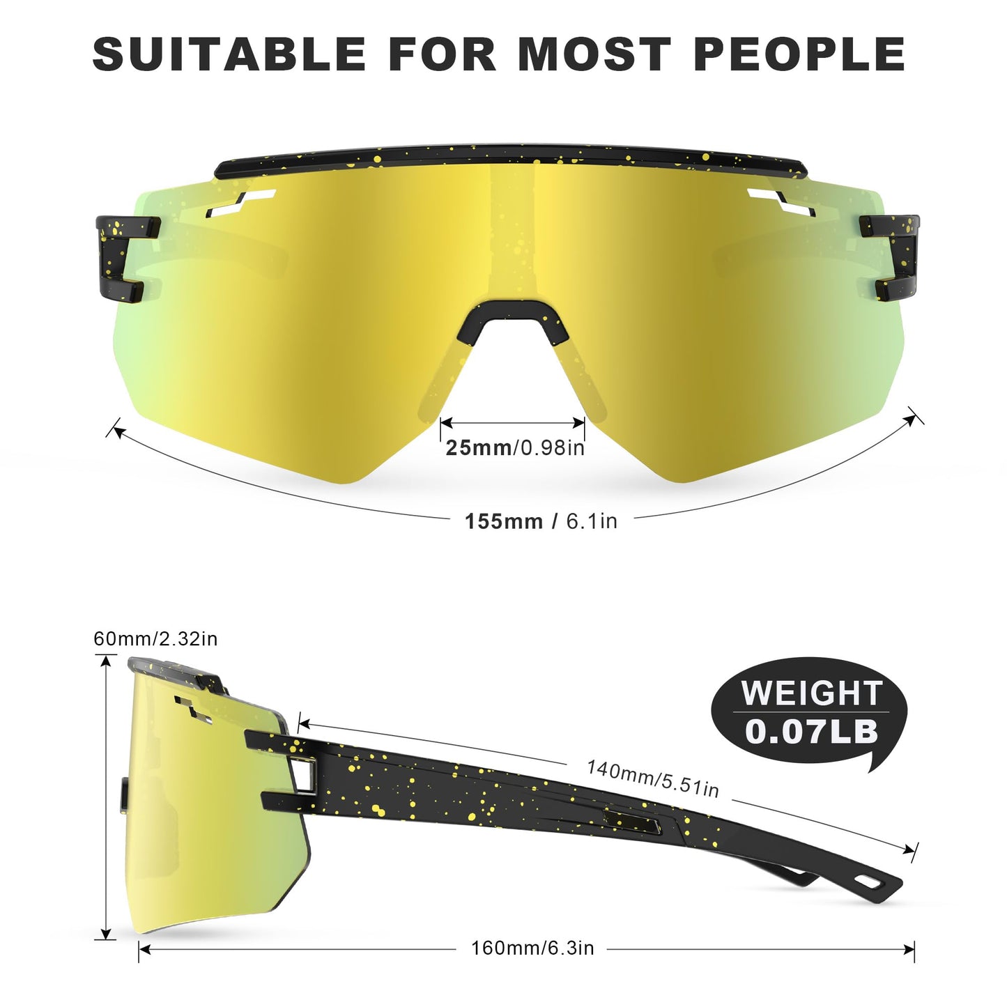 BOLLFO Youth Polarized Sports Sunglasses, UV400 Protection Outdoor Sun Glasses for Men Women Youth Baseball Cycling Driving