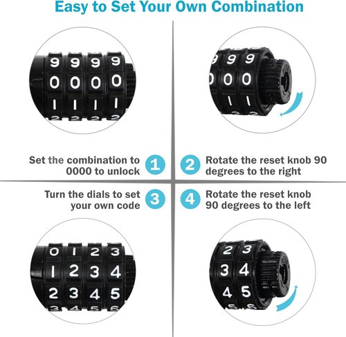 Lumintrail 4 Feet Bike Locks 2 Pack Heavy Duty Anti Theft with Combinations - Bike Cable Lock with Mounting Bracket (2 Pack, Black)