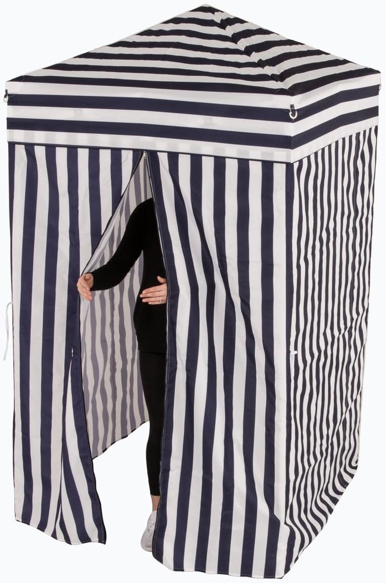 Impact Canopy 4' x 4' Portable Dressing Room, Pop Up Portable Changing Room, Navy Blue / White