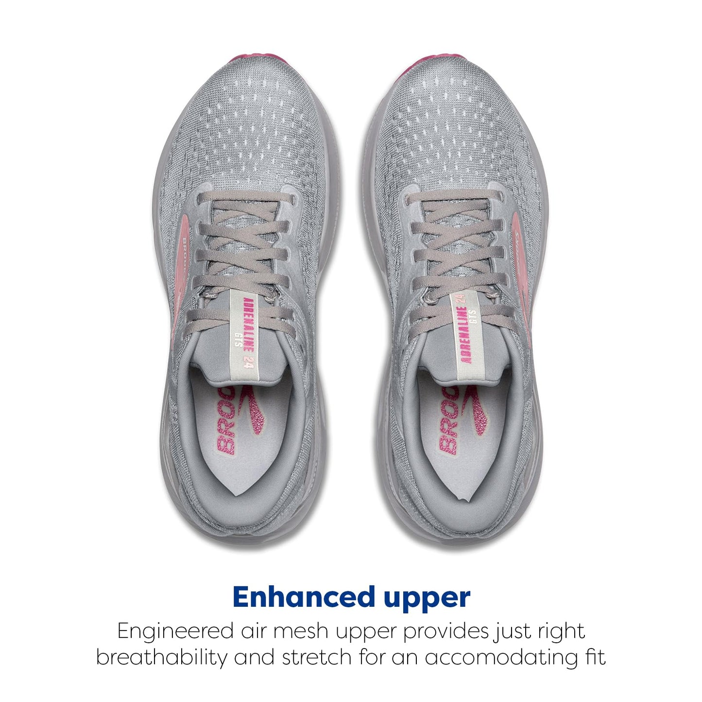 Brooks Women’s Adrenaline GTS 24 Supportive Running Shoe - Alloy/White/Zephyr - 8 Medium