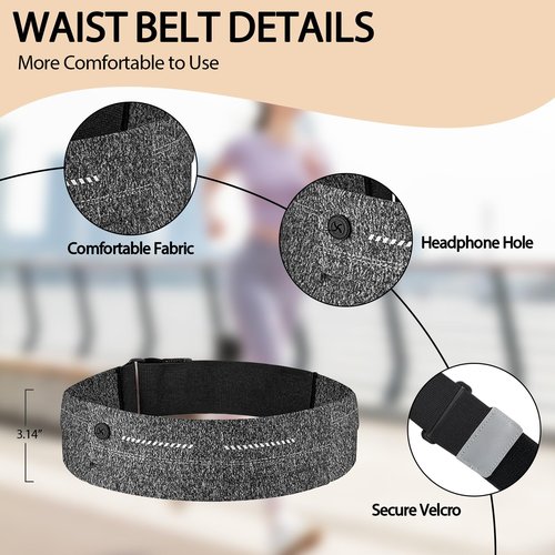 Versatile Zipperless Running Waist Belt for Women Men, Perfect for Workout & Sports, Holds Phone & Essentials, Ideal for Active Lifestyle, Secure Fit Fanny Pack and Sleek Design for Every Runner.