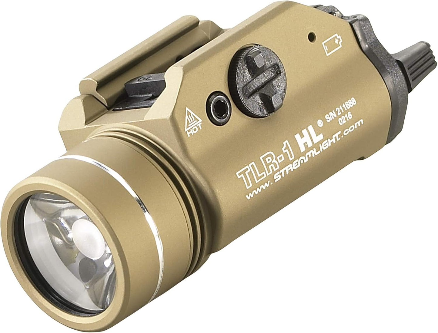 Streamlight 69266 TLR-1 HL 1000-Lumen 20000 Candela Rail-Mounted Tactical Weapon Light with Specific Compatibility Rail Locating Keys, Flat Dark Earth
