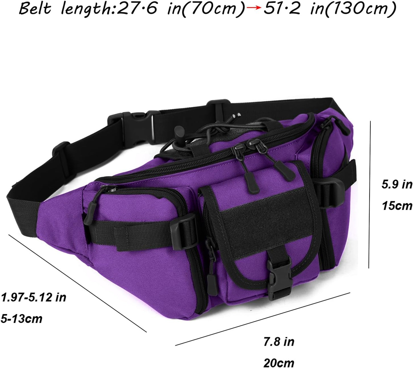 ArcEnCiel Tactical Fanny Pack for Men Waist Bag Hip Belt Outdoor Hiking Fishing Bumbag with Patch