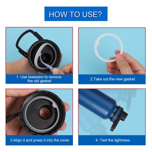 PEUTIER 17pcs Water Bottle Lid Replacement for Thermoflask 24/32/40/64oz, Water Bottle Gasket Replacement Accessories Part O Ring Silicone Seal Ring Compatible with Thermoflask Spout Lid