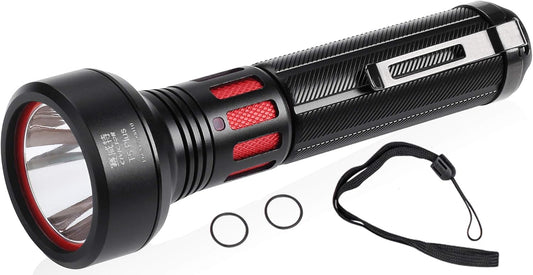 Super Bright Flashlight Tactical Military Grade 365m Ultra High Beam Pocket Waterproof IP68 Small LED Flashlight CR123A Battery Power 900 Lumens Mini Police EDC survival Camping Torch Light Gear