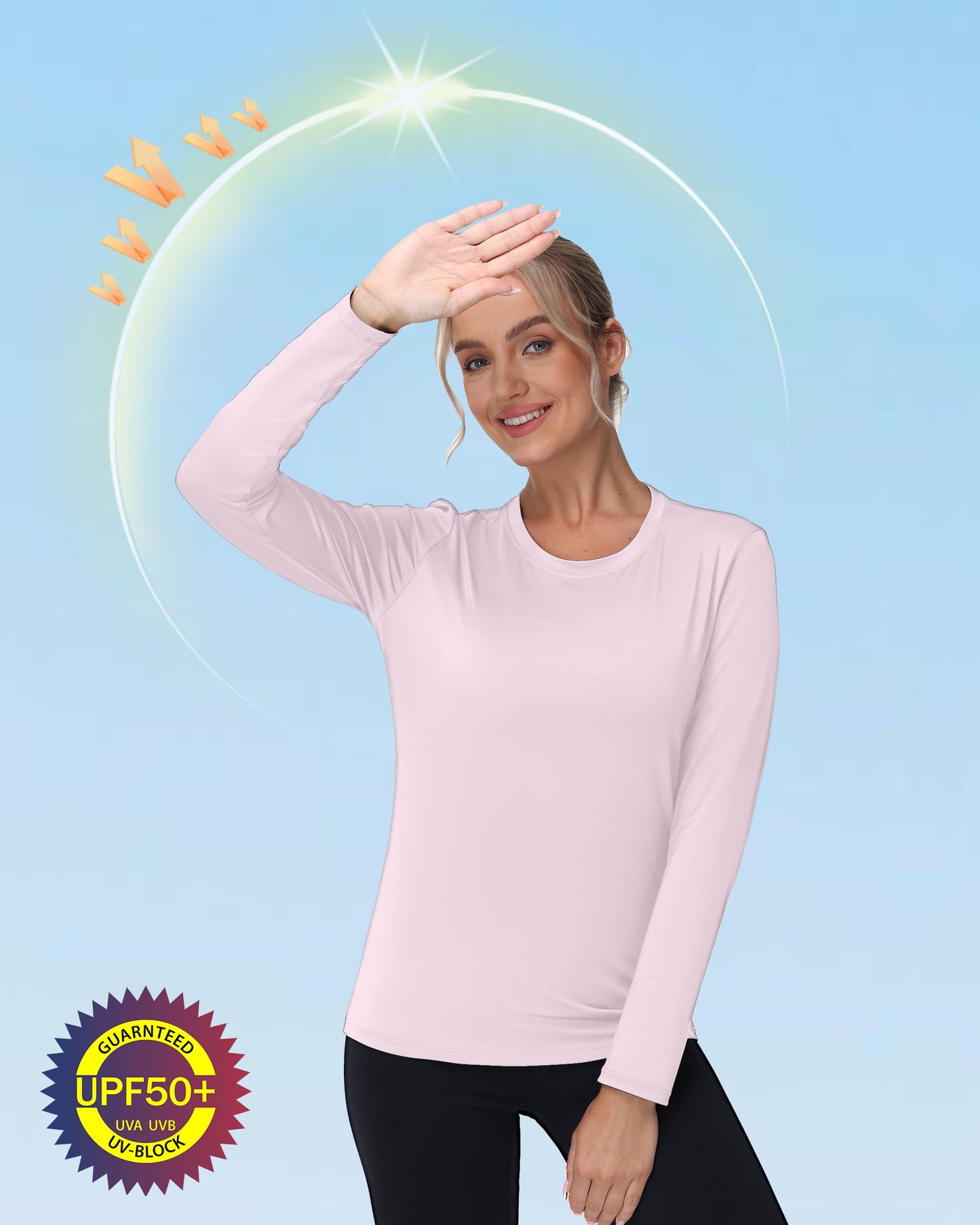 isnowood Women's Sun Protection Long Sleeve Shirts, UPF 50+ UV Swim Rash Guard Shirt, Lightweight Workout Hiking Running Tops