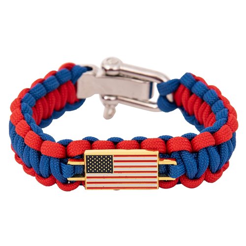 Desert Cactus United States of America Flag Paracord Bracelet USA - Adjustable Size (Paracord)