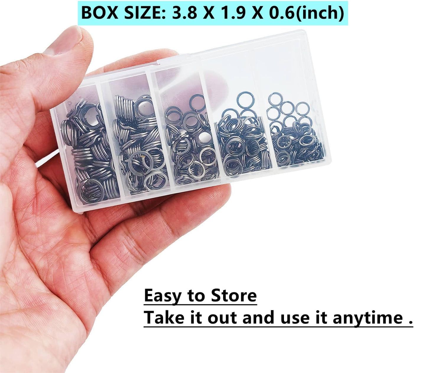 Fishing Split Rings Kit: 250pcs Heavy Duty Steel Fishing Lure Making Ring Fishing Hook Connector Tackle(Black Split Mini Plier Set)