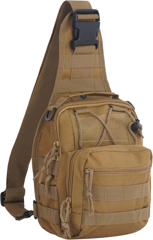 Military Tactical Sling Backpack for Outdoor Sports - FAMI Everyday Carry Bag (Black)