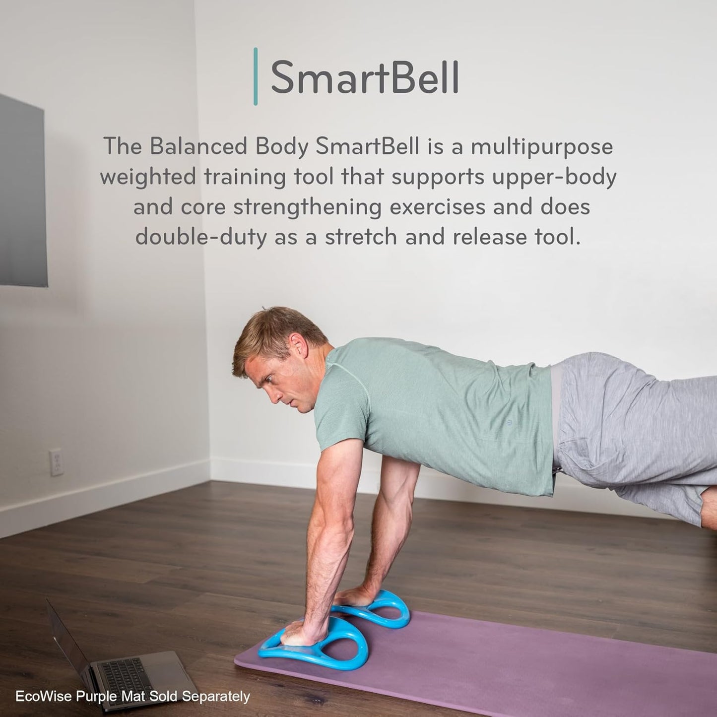 SmartBell Ergonomic Pilates Dumbbell - Two-Handed Exercise Weight for Home Gym
