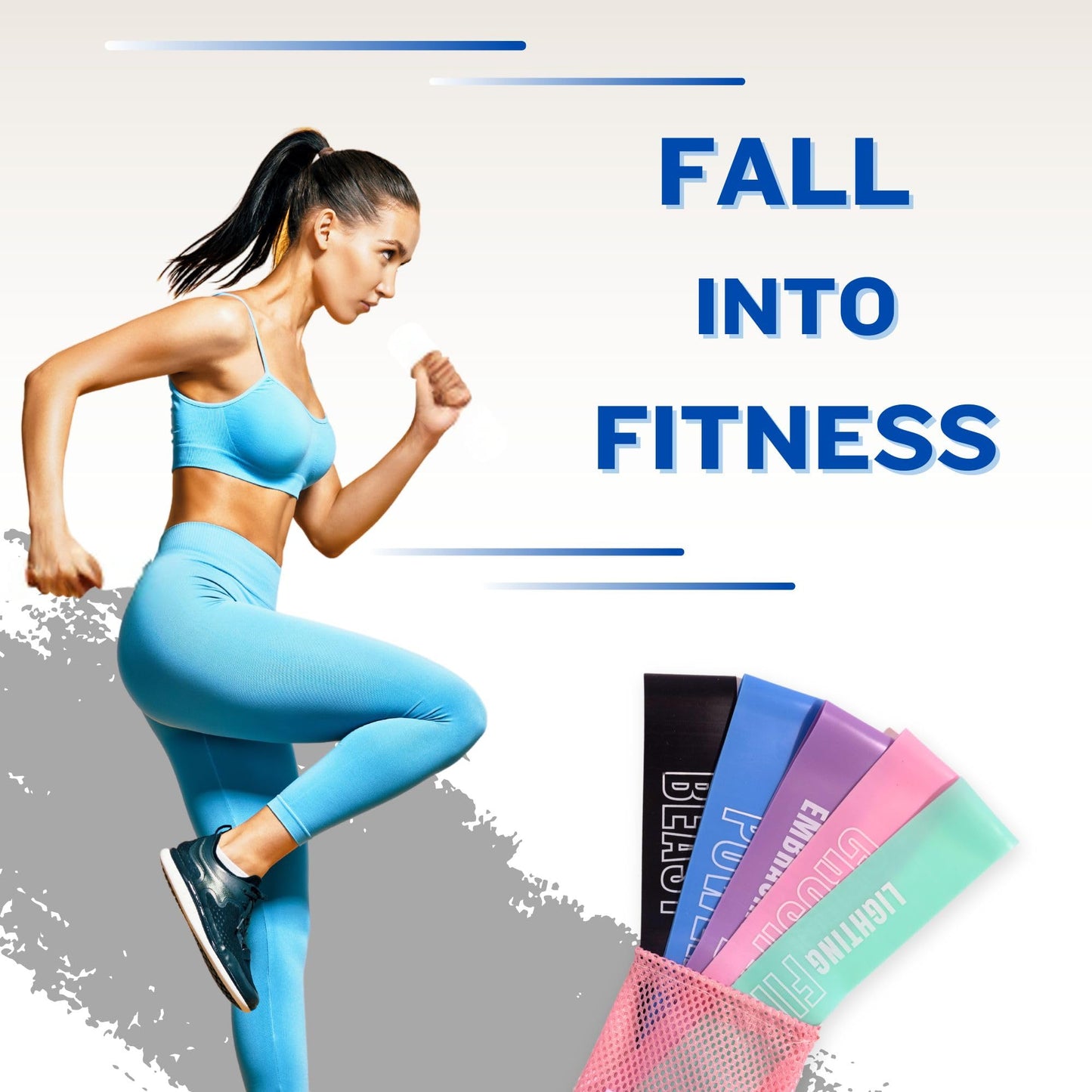 FayeFit Resistance Bands for Working Out – Exercise Bands Resistance Loops, Workout Bands, Physical Therapy Bands. Set of 5 Stretch Bands for Exercise at Home + Carry Bag. Legs, Booty, Arms.