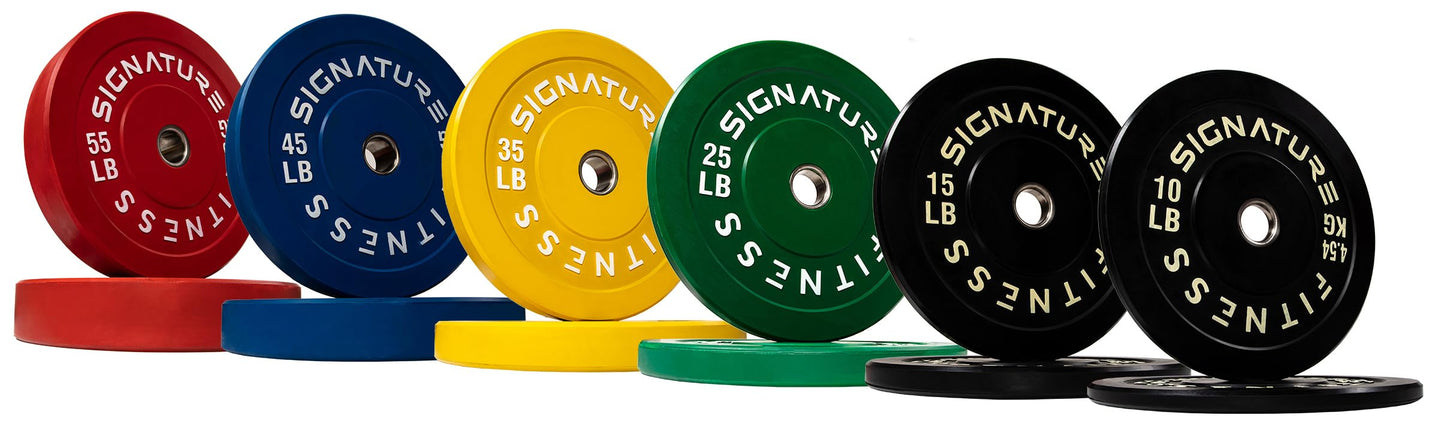 Fitvids 2" Olympic Bumper Plate Weight Plates with Steel Hub, 45LB, Pair