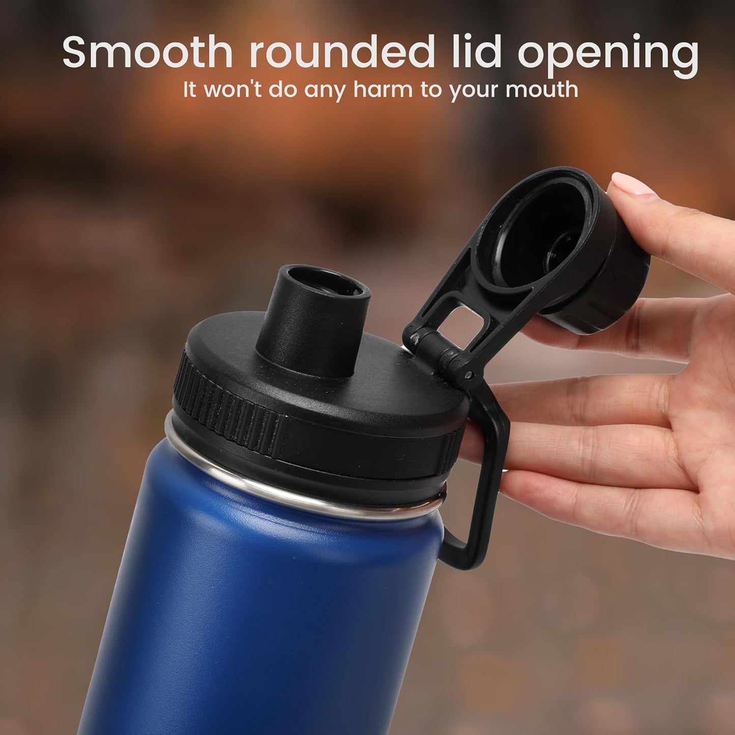 Hydro Flask Wide Mouth Replacement Spout Lid – Fits 12-64 OZ Bottles, Chug Lid with Handle
