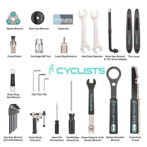 Bike Tool Kit with Storage Case - 22 PCS Bicycle Repair Tool Set Portable Tools Box - Bike Maintenance Tools for Road Bikes and Mountain Bikes