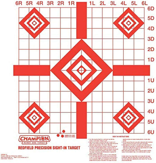 Champion Traps and Targets Redfield Style Precision Sight-In Target (10-pack)