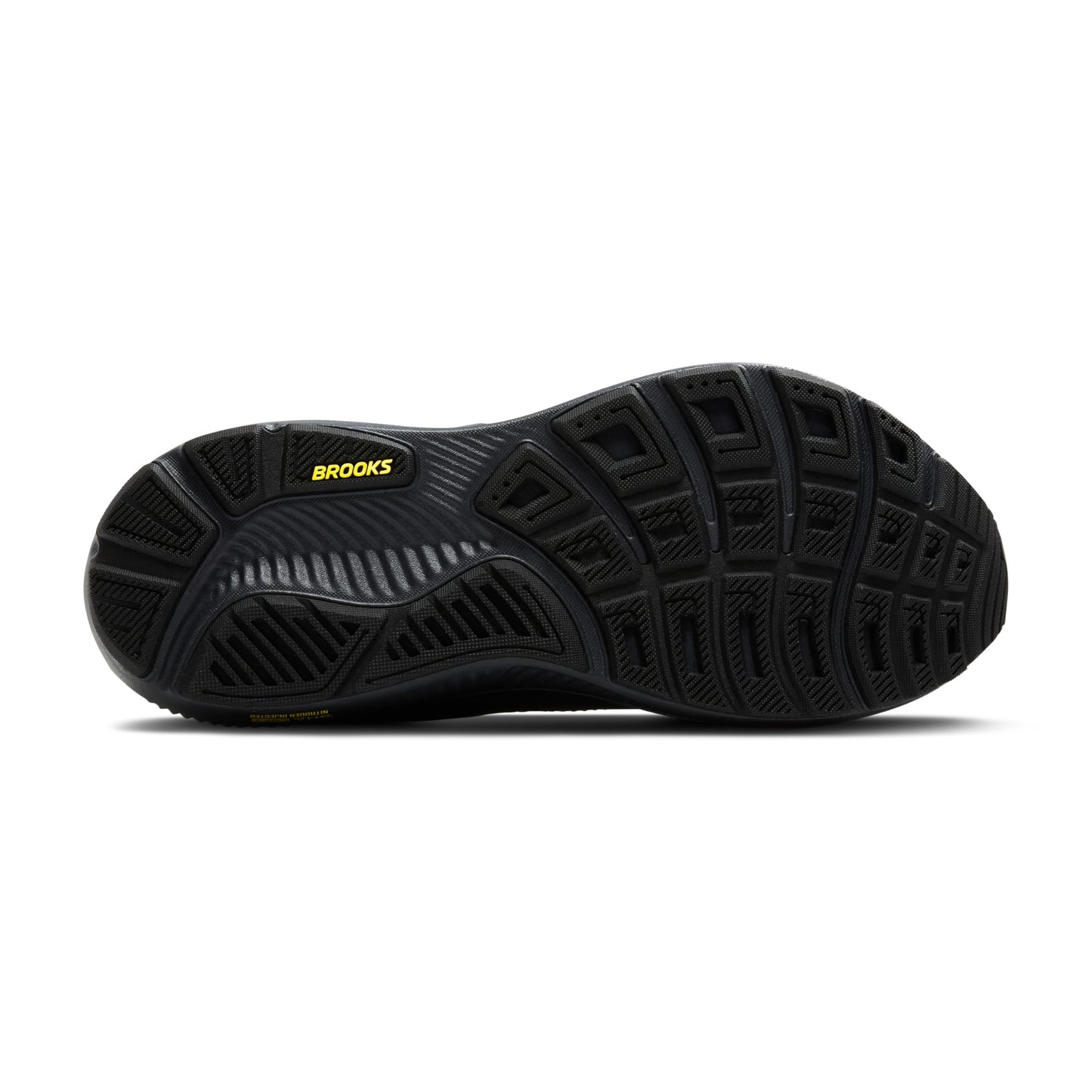 Brooks Men’s Ghost 17 Neutral Running Shoe - Ebony/Black/Yellow - 12.5 Medium