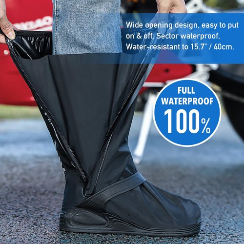 MEQI Waterproof Shoe Covers Rain Shoe Cover with Reflector for Men Women