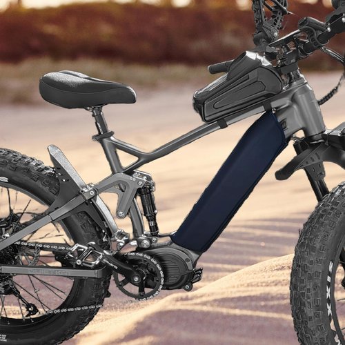 E-Bike Battery Protective Cover, Integrated E-Bike Battery Cover, Frame Cover, Waterproof and Dustproof for Cold Weather - Fits Frames with 11.8-14.2 Inches Circumference (Black)