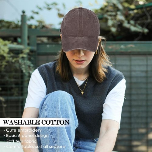 Washed Cotton Vintage Baseball Cap Sun Hats Men Women Smile Baseball Cap Adjustable Dad Golf Hat