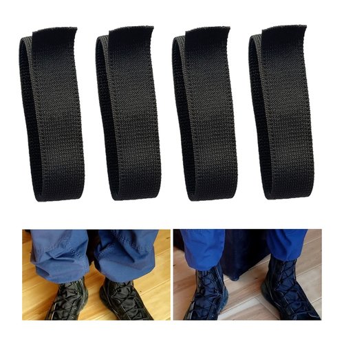 Black Boot Blousers Elastic Military Blousing Straps Bands, Tactical Military Ankle Straps for Boots, Adjustable Leg Straps for Hunting Gardening Hiking Cycling Fishing Army Uniforms, 30*2.5cm, 4Pcs