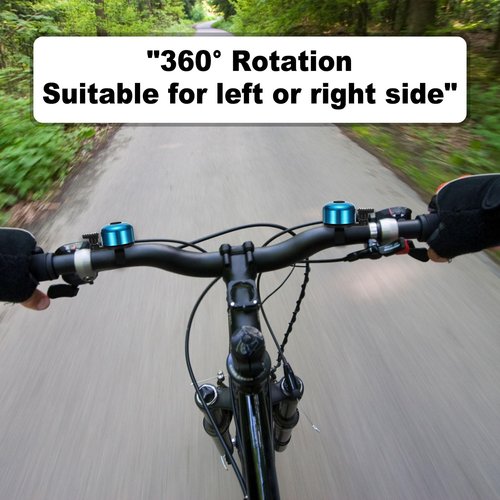 HARFINGTON 2pcs Bike Bell Mini Bicycle Bell with Loud Crisp Clear Sound Bike Ring Bell Aluminum Bike Accessories for Road Adults Children Mountain Bike, Black Green