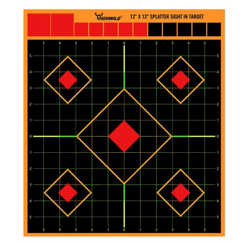 Highwild Stick Splatter Adhesive Sight in Shooting Targets - Splash Effect of Multiple Colors - 12x12 Inch (10 Pack)