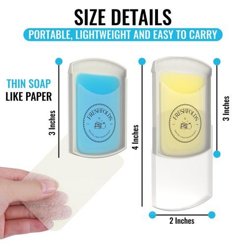Freshfolds 1 Box (50 Sheets) Portable Eco Friendly Hand Paper Soap for Traveling, Camping, Hiking, School, Outdoor Events, Parties, Clubs (Pink)