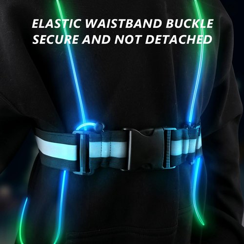 Yopqwie Running Light Vest for Runners,Reflective Vest for Running or Cycling,Light Up Running Vest for Women and Men,Led Safety Vest 3 Light-Emitting Modes,High Visi Bility Warning LED Lights