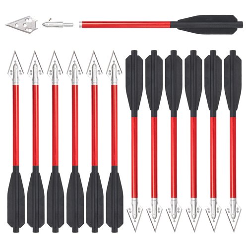 S F Small Crossbow Bolts 6.7inch Mini Crossbow Arrows 50lbs-80lbs for Adults Shooting Practice Small Hunting Game-red