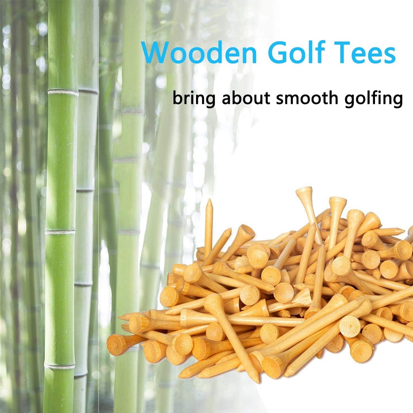 Zivisk Wooden Golf Tees 1-1/2" 100 Count 38mm Natural