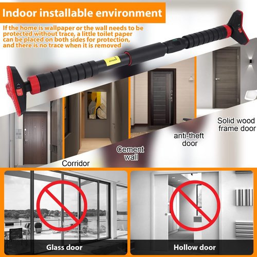 Pull Up Bar for Doorway, Strength Training Pull-up Bars, No Screws, No Installation Required, Max Load 440 LBS Chin Up Bar With Level Meter and Adjustable Width for Home Gym Upper Body Workout