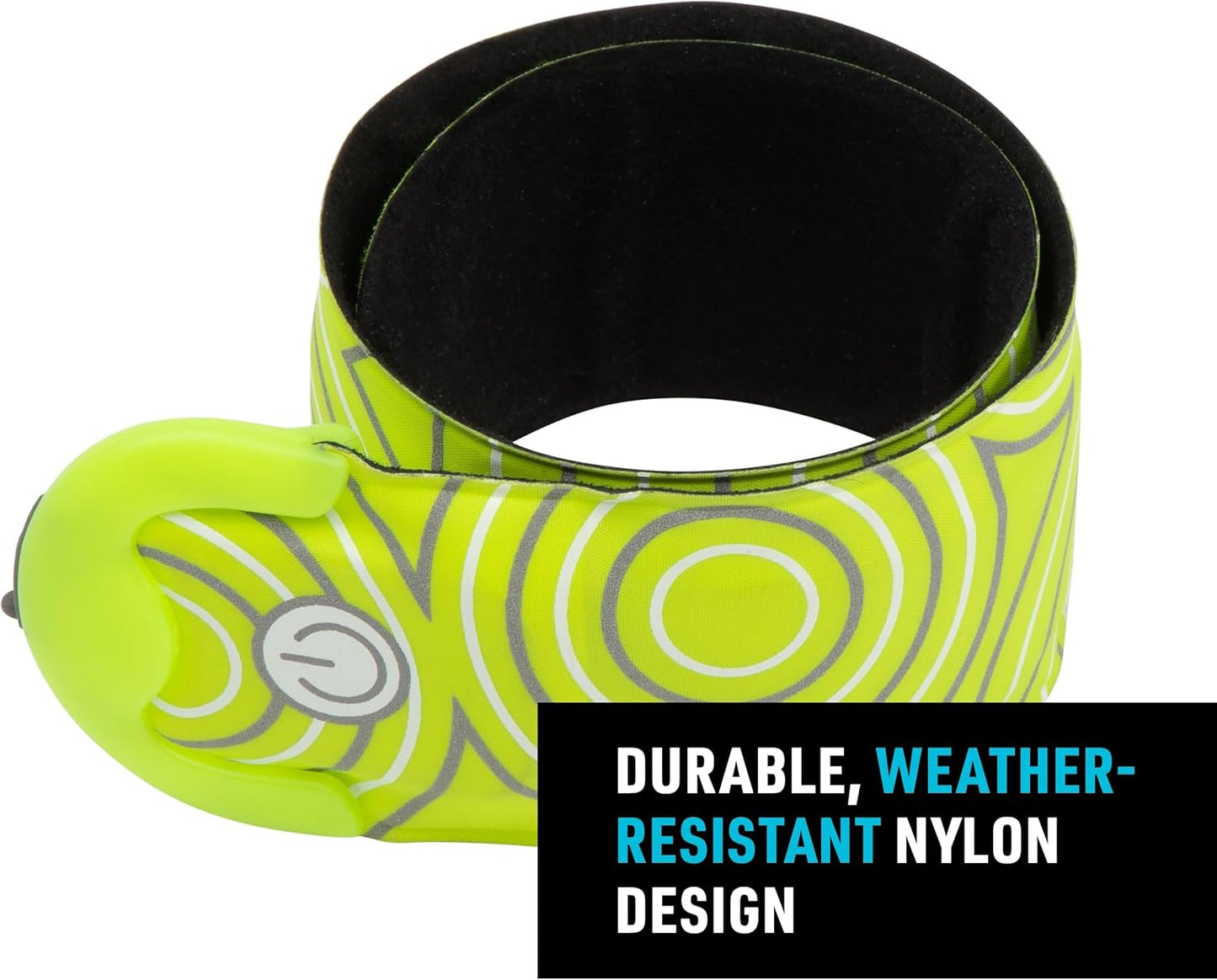 Nite Ize SlapLit Rechargeable LED Slap Wrap - Light-Up Slap Band for Wrists or Ankles - Wristband for Nighttime Visibility - Running, Biking, Hiking & More - Neon Yellow with Green LED