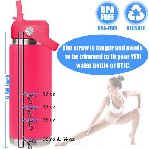 Haloera Straw Cap for YETI Rambler Lid Replacement - Bimini Pink Straw Lid for YETI Lid Rambler Water Bottle Jr 12 oz 18 oz 26 oz 36 oz 64 oz Accessories Top