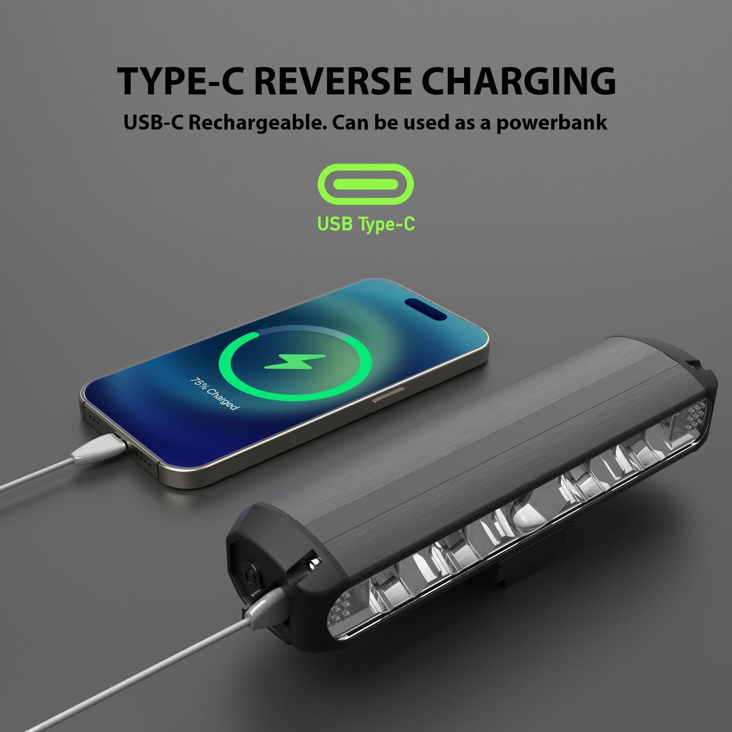 UPPEL Bicycle Lights,Bicycle Lights,Super Bright 5 LED Bike Front Light for Night Riding Rechargeable,Waterproof Bike Headlight Set with Power Bank at 8000mAh Capacity,4 Light Modes-2600Lumens