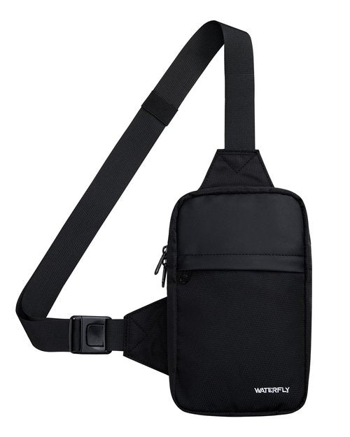 WATERFLY Mini Sling Crossbody Bag: Dual Pocket Small Shoulder Bag Lightweight Casual Phone Chest Bag Daypack for Travel